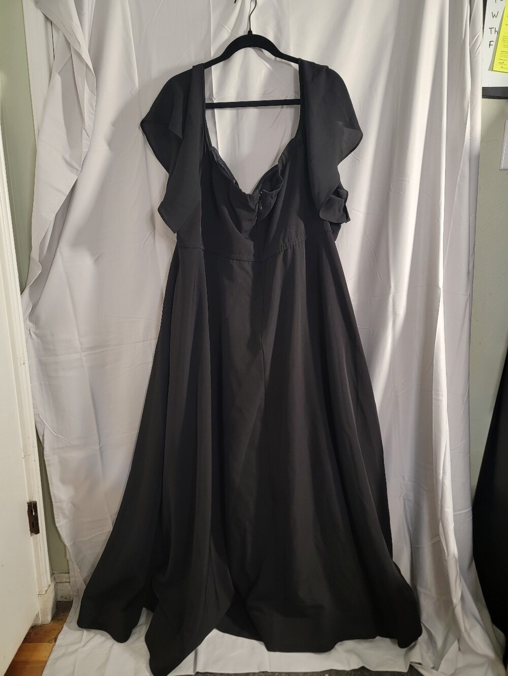Torrid Black Flutter Sleeve Maxi Dress Size 28 - Picture 3 of 5